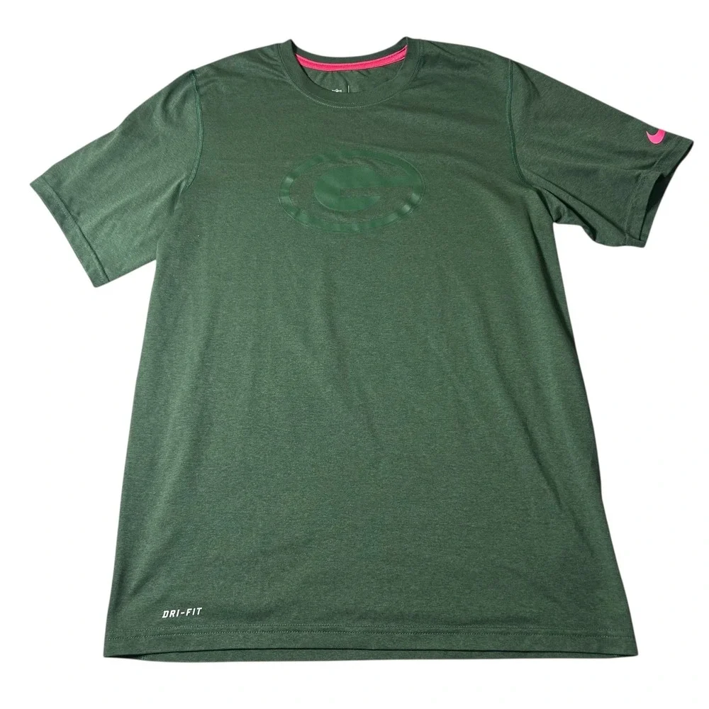 Green Bay Packers T Shirt Mens M Green Nike NFL Dri-FIT Team Apparel Tee NEW